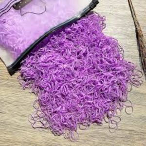1000 pc Small Purple Elastic Hair Bands Ties & Storage Bag Toddler Baby Girl New